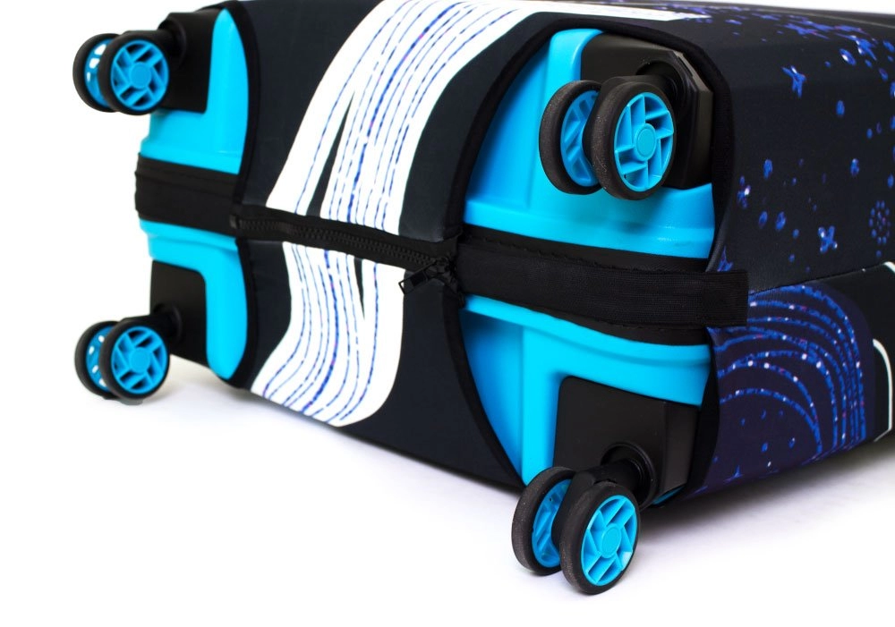 Чехол для чемодана среднего размера Eberhart Diagonal Purple Waves EBHP03-M купить цена 2280.00 ₽