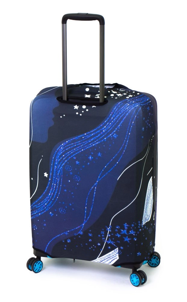 Чехол для чемодана среднего размера Eberhart Diagonal Purple Waves EBHP03-M купить цена 2280.00 ₽
