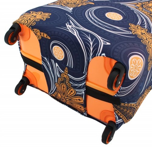 Чехол для чемодана среднего размера Eberhart Swirl Flower Blue and Orange EBH432-3-M купить цена 2040.00 ₽